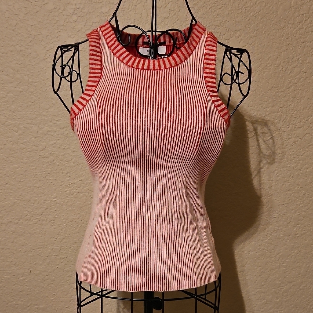 Striped Red Sleeveless Top